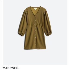 Madewell, Texture & Thread Crepe Balloon Sleeve, size small, nightingale-brown